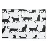 Trendy Black Cat Silhouettes & White Kussensloop (Achterkant)