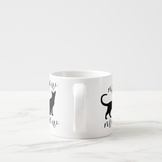Trendy Black Cats Meow Script Espresso Kop (Achterkant)