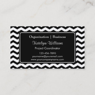 Trendy Black Chevron Zigzag Pattern Visitekaartjes