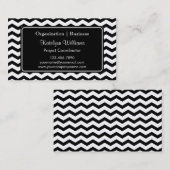 Trendy Black Chevron Zigzag Pattern Visitekaartjes (Voorkant / Achterkant)