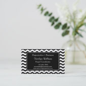 Trendy Black Chevron Zigzag Pattern Visitekaartjes (Staand voorkant)