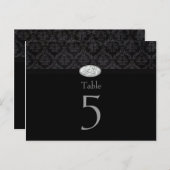 Trendy Black damask diamond bruiloft Briefkaart (Voorkant / Achterkant)