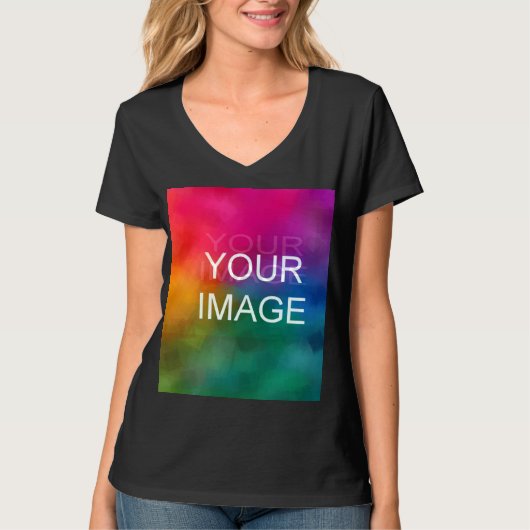 Trendy Black Elegant Modern Sjabloon uploadt T-Shi T-shirt (Voorkant)