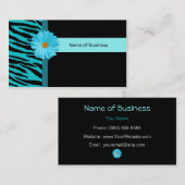 Trendy Black en Blauwgroen Zebra afdrukken met Dai Visitekaartje (Voorkant / Achterkant)
