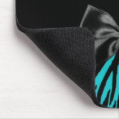 Trendy Black en Blauwgroen Zebra afdrukken met lin Muismat (Hoek)