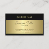 Trendy Black en Gold Handwrited Script Sjabloon Visitekaartje (Voorkant)