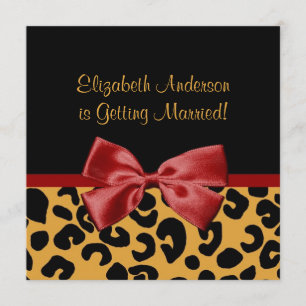 Trendy Black en Gold Leopard Print Vrijgezellenfee Kaart