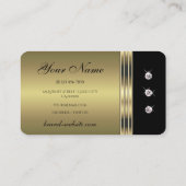 Trendy Black en Gold met Luxurieuze Faux Diamonds Visitekaartje (Achterkant)