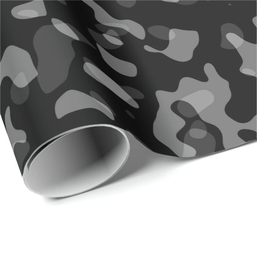 Trendy Black en Grey Camouflage Pattern Cadeaupapier (Rol Hoek)