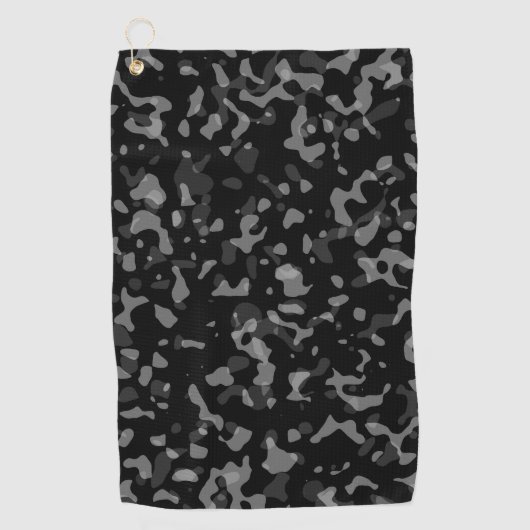 Trendy Black en Grey Camouflage Pattern Golfhanddoek (Voorkant)