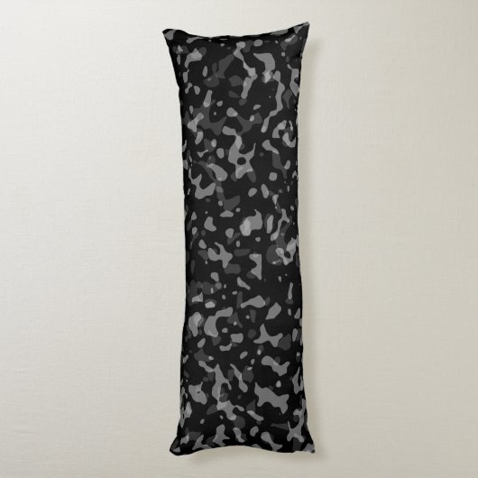 Trendy Black en Grey Camouflage Pattern Lichaamskussen (Achterkant (Verticaal))