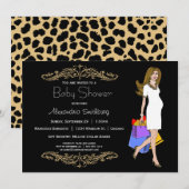 Trendy Black en Leopard Print Shoping Mammie Kaart (Voorkant / Achterkant)
