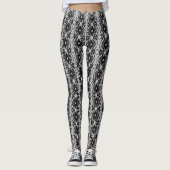 Trendy Black en Silver Grey Leggings (Voorkant)