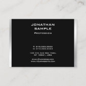 Trendy Black en Silver Modern minimalistisch desig Visitekaartje (Achterkant)