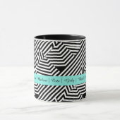 Trendy Black en White Geometric Aqua Mode Mok (Midden)