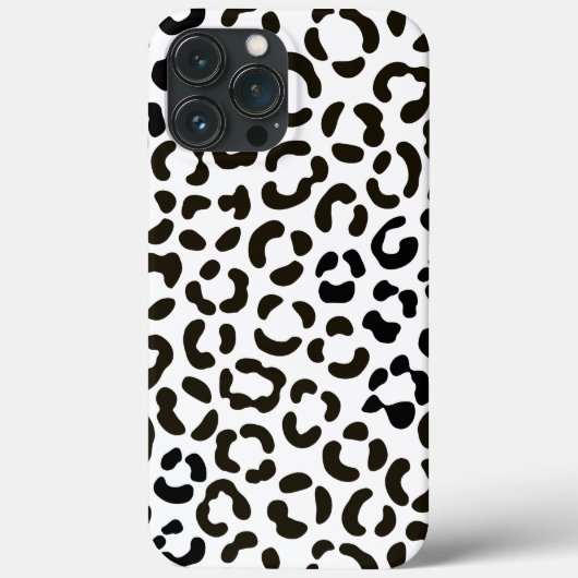 Trendy Black en White Leopard Print Pattern Case-Mate iPhone Case (Achterkant)
