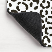 Trendy Black en White Leopard Print Pattern Muismat (Hoek)