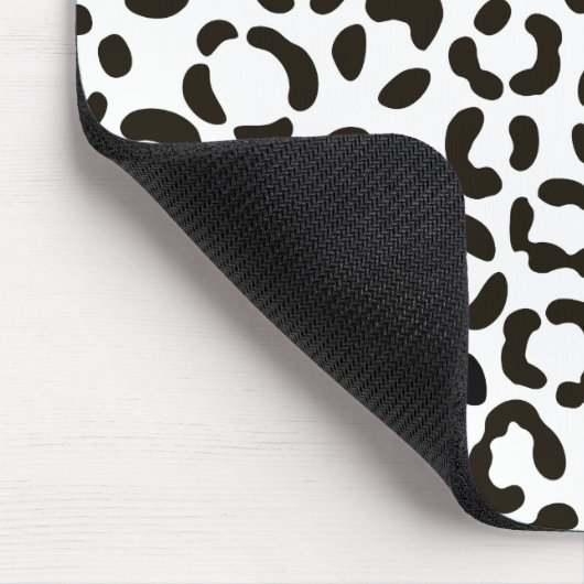 Trendy Black en White Leopard Print Pattern Muismat (Hoek)