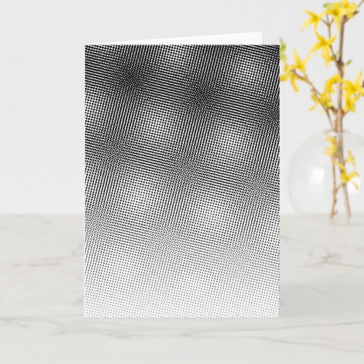 Trendy Black en White Moire Pattern Gradiënt Kaart (Gele Bloem)