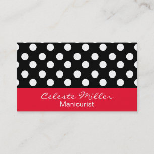 Trendy Black en White Polka Dots Visitekaartje