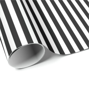 Trendy Black en White Wide Horizontal Stripes Cadeaupapier
