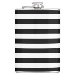 Trendy Black en White Wide Horizontal Stripes Heupfles