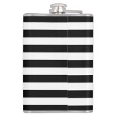 Trendy Black en White Wide Horizontal Stripes Heupfles (Achterkant)