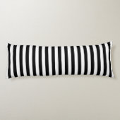 Trendy Black en White Wide Horizontal Stripes Lichaamskussen (Achterkant)