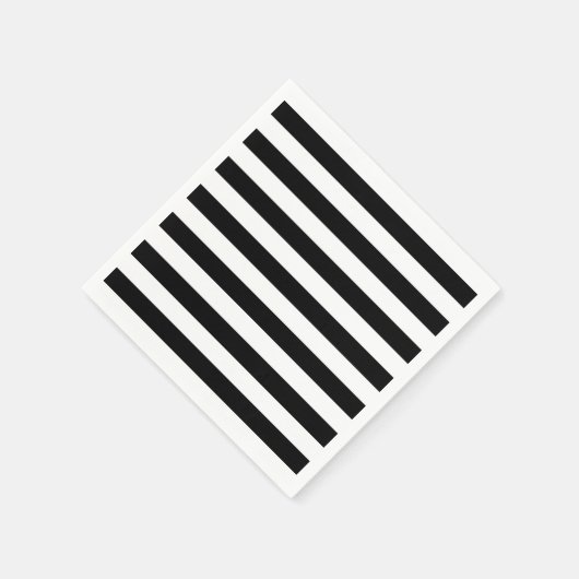 Trendy Black en White Wide Horizontal Stripes Servetten (Hoek)