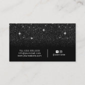 Trendy Black Glitter Elegant Minimalist Visitekaartje (Achterkant)