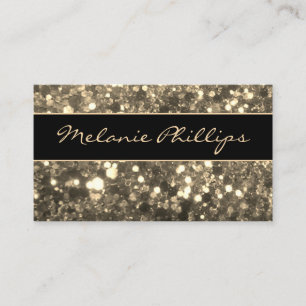 Trendy Black & Gold Chunky Glitter Visitekaartje
