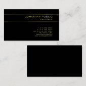 Trendy Black Gold Effect Artistic Plain Luxury Visitekaartje (Voorkant / Achterkant)