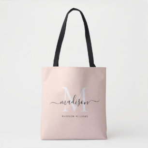 Trendy Black Gold Monogram Initiaal Script Name To Draagtas