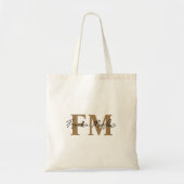 Trendy Black Gold Monogram Two Initialen Script Tote Bag (Voorkant)