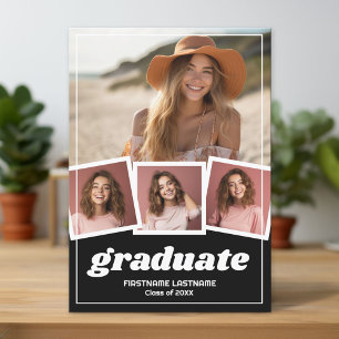 Trendy Black Graduation Party 4 Foto Kaart