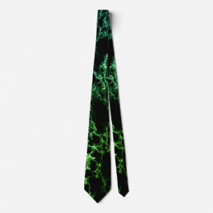 Trendy Black & Green Neon Marble Stone - uniek Stropdas