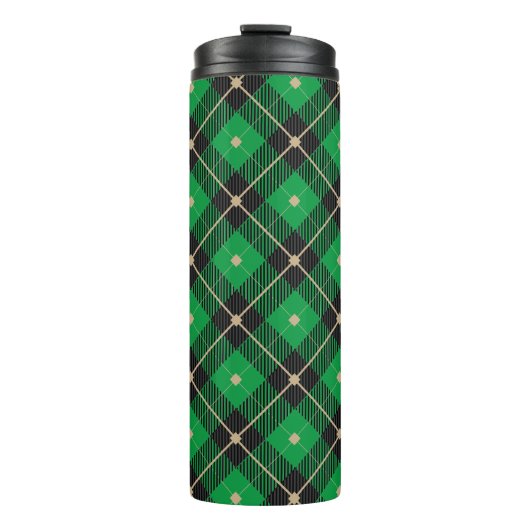 Trendy Black Green Pset Pattern Thermosbeker (Voorkant)