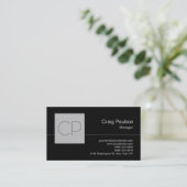 Trendy Black Grey Chic Monogram Visitekaartje (Staand voorkant)
