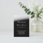 Trendy Black Grey Classical Script Visitekaartje (Staand voorkant)