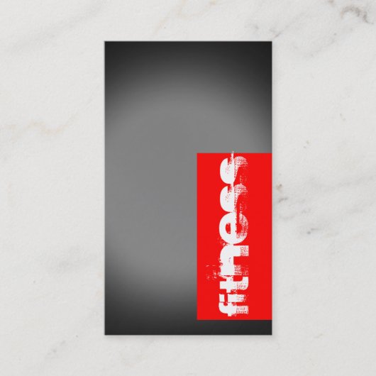Trendy Black Grey Red Fitness Carte de visite spor (Devant)