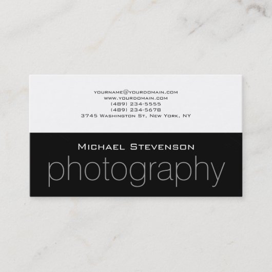 Trendy Black Grey Striped White Visitekaartje (Voorkant)