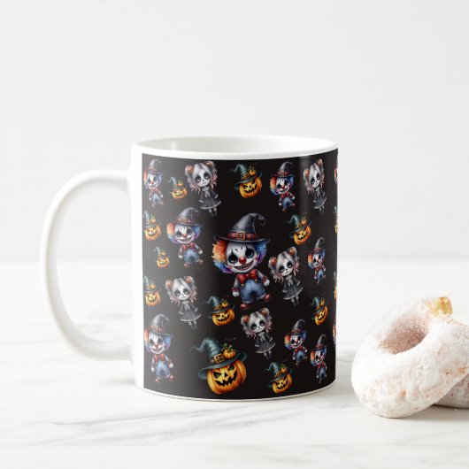 Trendy Black Halloween Koffiemok (Met donut)