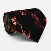 Trendy Black Marble Fire Stone - Businessman Stropdas (Opgerold)