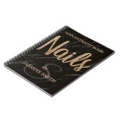 Trendy Black Marble Nails Champagne Glitter Notitieboek (Linkerzijde)