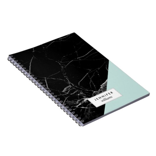 Trendy Black Marble Texture Notitieboek (Rechterzijde)