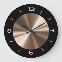 Trendy Black met Bronze Center Wall Clock Grote Klok