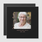 Trendy Black Minimalist Custom Photo Remembrance (Voorkant / Achterkant)