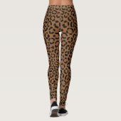 Trendy Black op Tan Leopard Print Pattern Leggings (Achterkant)