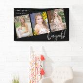 Trendy Black Photo Graduation Party Spandoek (Insitu)