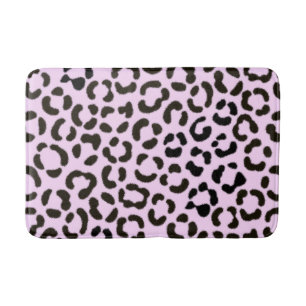 Trendy Black & Pink Leopard Fur Effect Patroon Badmat